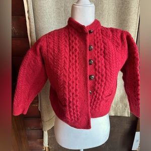 Children wool sweater. Red from Ireland